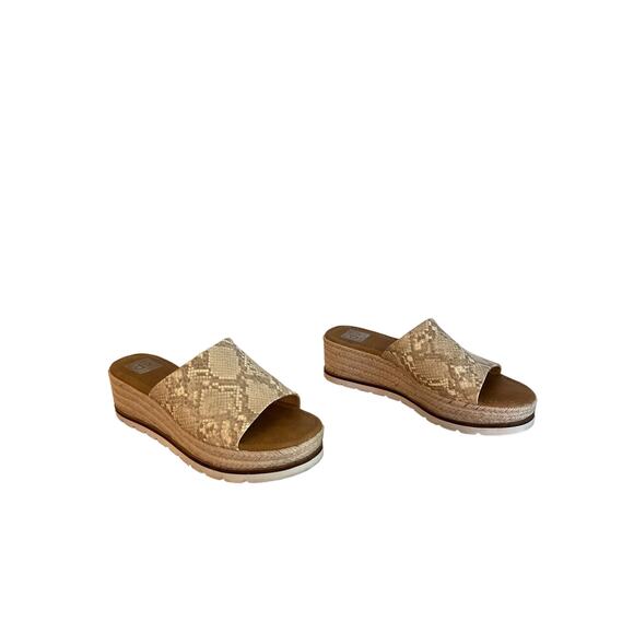 DV by Dolce Vita Brady Peep Toe Espadrille Wedge Sandals Size 9.5 Snake Print - Picture 1 of 9